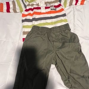 Carters boys cotton pants and long sleeve tee